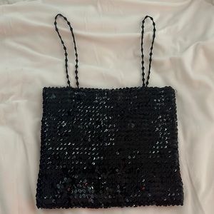 Vintage Black sequin tank top